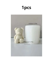 2 件 3D 坐姿熊香薰蜡烛硅胶模具，可爱熊蜡烛蜡硅胶模具，适用于树脂 DIY 动物蜡烛香薰手工模具，粘土工艺品适用于家庭婚礼派对装饰 - 白色 - 查看 10