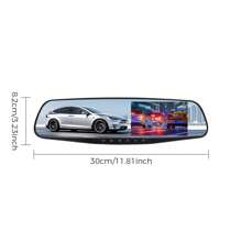 ASAWIN 4.5 In Rearview Mirror Recorder Hd 1080p Rearview Mirror Automobile Dash Cam Dual Lens Video Recorder Automobile DVR Night Vision Loop Recording