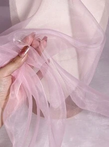 1pc DIY Solid Color Organza Fabric, High Density 3-Layer Mesh Cloth, Suitable For Wedding Dress, Photography Backdrop, Room Decoration