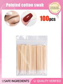 500pcs Double Headed Nail Polish Wiping Wooden Stick ,400/300/200/100/10pcs Small Tip Double Head Tattooed Eyebrows Beauty Makeup Tools For Wiping,1/2/3/4/5/6pack For Packaging Method, Disposable Ultra-Thin Cleaning Swabs, Mini Wooden Sticks For Makeup, Eyelash, Nail Cleaning, Removing Glue, Dust, Multipurpose Buds Accessories