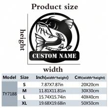 1 Pc Customizable Text Fishing Art Metal Wall Decoration With Personalized Name Logo For Farmhouse, Patio, Porch, Fishing Art Decor, Unique Gift Ideas Decorative, Delicate, Fashion, Contracting, Vintage Customization, Personalized, Unique Ideal Gift For His Anniversary, Family, Friends Gifts Birthday Graduation, Christmas Gift Supplies - Black - View 16