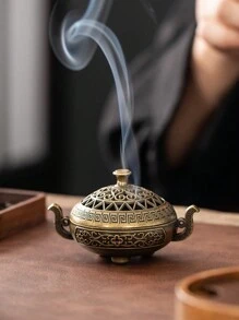 1pc Lamp Metal Incense Burner - Vintage Style Home Decor, Candle Holder Gift With No Candle Rama Decoration Rama - Multicolor - View 10
