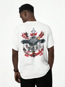 Camiseta Casual Time de Futebol Gaviões Timão Frente Costa - Branco - Visão 1