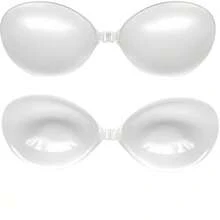 Transparent Silicone Chest Patch For Swimsuits+Apricot Colored Silicone Chest Patch, Bikinis, Push-Up, Invisible, Waterproof, Silicone Bra With Transparent Breast Pads, Small Chest Gathered, Silicone Waterproof, Thick, Swimming Swimsuit Straps, Dress Nipple Stickers