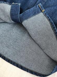 Top jeans para menina com bordado de orelha de urso 3D, primavera outono
