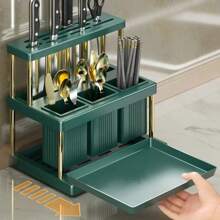 Kitchen Knife Holder Multi-Function Cutter And Cutlery Drainer Rack PP Space Saving Kitchen Utensil Organizer Rack New