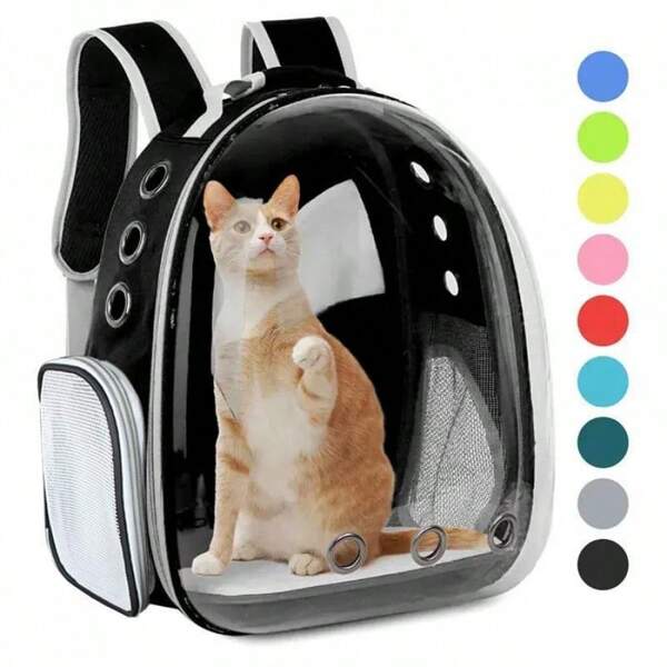 Summer Cat Travel Bag, Portable Cat Bag, Breathable & Wear-Resistant Cat Backpack, Dog Carrier, Daily Pet Bubble Carrying Bag, Transparent Pet Space Capsule For Outdoor, Travel Backpack For Cat And Dog