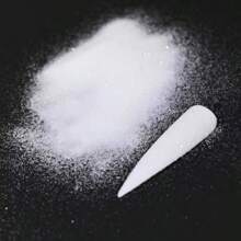 10克全息美甲闪粉 0.2毫米激光铬颜料粉，适用于凝胶指甲油、DIY美甲饰品、美甲宝石、美甲用品 - 白色 - 查看 3