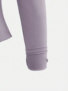 XLLAIS 秋冬春季弹力修身休闲夜店长袖亮红色女式T恤 - 淺灰紫 - 查看 4