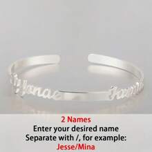 1PC A Variety Of Styles, Vintage Style 18K Gold Plated Stainless Steel Cufflink Bracelet With Personalized Name, No Mosaic, Simple Design, Everyday And Festive Wear, Ideal Christmas And Birthday Gifts For Family And Friends, The Best Gift For The Family, Perfect For All Occasions.