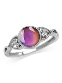1pc Elegant Temperature Sensing Color Changing Ring, Emotional Temperature Sensitive Mood Ring Suitable For Women, Couples Everyday Wear, Engagement, Wedding, Valentine's Day, Christmas, Birthday, Anniversary Events,Mom,Mother,Mother's Day,Gift