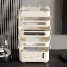 Desktop WiFi Router Storage Box, Wireless Router Shelf Decorative Living Room Set-Top Box For Office Home Computer Desk Cable ManagementBox - Multicolor - View 5