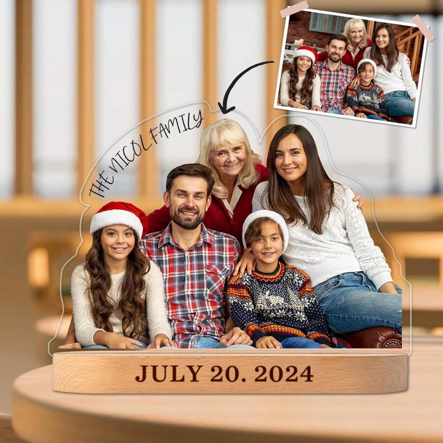 Custom Photo Frames, Personalized Acrylic Picture Prints With Wooden Bases, Photo Cutouts For Custom Valentine's Day Gifts Birthday Graduation - Multicolor - View 1