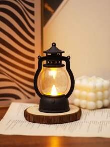 1个可爱复古迷你手持LED灯笼灯（含电池），室内桌面装饰LED仙女灯，装饰灯笼灯，婚礼派对节日露营装饰LED马灯 - 黃光 - 查看 14