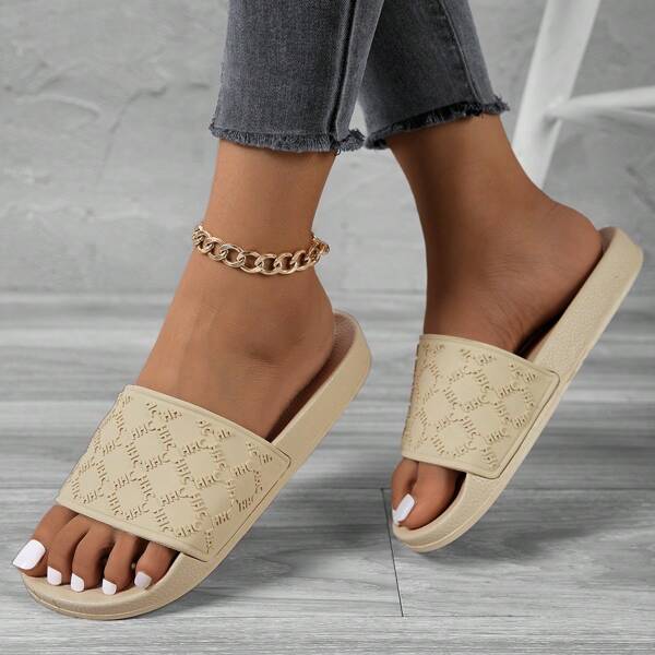 Moda feminina casual novas sandálias rasteiras, estilo festa na praia primavera/verão férias, antiderrapante, resistente a odores, durável, versátil, macio e confortável sapatos femininos para ambientes internos/externos