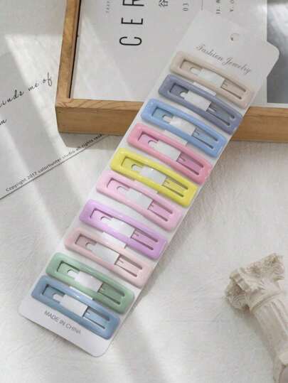 10 pçs/set Grampos de cabelo fofos de dopamina, grampos de franja, grampos BB coloridos para mulheres (sem cartão) Grampos de garra, grampos de cabelo, grampos de cabelo, coisas escolares