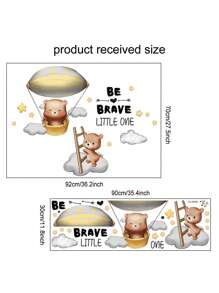 1 pieza Pegatinas de pared con globos de animales de dibujos animados lindos, impermeables y removibles de PVC para decoración del hogar y aula de jardín de infancia