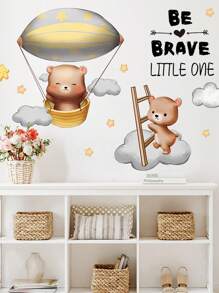 1 pieza Pegatinas de pared con globos de animales de dibujos animados lindos, impermeables y removibles de PVC para decoración del hogar y aula de jardín de infancia