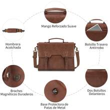 Men's Briefcase Briefcase Bag For Men Vintage Leather Briefcase PU Large Capacity Laptop Briefcase Laptop Bag For Men Brown - 咖啡棕 - 查看 4