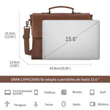 Men's Briefcase Briefcase Bag For Men Vintage Leather Briefcase PU Large Capacity Laptop Briefcase Laptop Bag For Men Brown - 咖啡棕 - 查看 2
