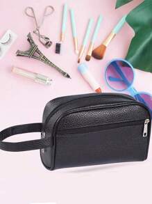 Borsello da uomo in pelle PU di colore unito, pochette, borsa a tracolla, pratico per il lavoro, il weekend, i viaggi, il campeggio, le vacanze, impermeabile, casual, aziendale, idea regalo per uomo, per San Valentino, stile vintage, vita sportiva