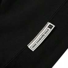 Nike 男士前拉链长袖口袋连帽衫，简约设计，休闲日常穿着 - 黑/淡象牙白 - 查看 5