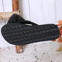 3cm Flat Sandals, Simple Solid Color, Casual For Daily Wear In Summer - Black - View 7