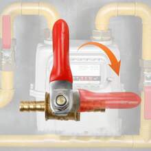 4 件红色手柄微型球阀，1/4 英寸黄铜球阀旋转 180 度，适用于家居装饰开关阀 - 紅色 - 查看 3