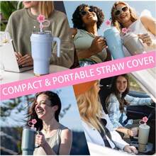 2 PCS Cute Flower Silicone Stoppers, Largestraw Dust Caps, Fit For 10mm Straws, Gift,Cup Accessories.Compatible With Stanley