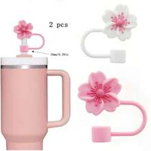 2 PCS Cute Flower Silicone Stoppers, Largestraw Dust Caps, Fit For 10mm Straws, Gift,Cup Accessories.Compatible With Stanley