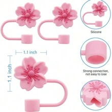 2 PCS Cute Flower Silicone Stoppers, Largestraw Dust Caps, Fit For 10mm Straws, Gift,Cup Accessories.Compatible With Stanley