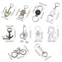 1pc Multi-Functional Bottle Opener Keychain, Metal Rudder & Anchor Keychain, Nautical Club Souvenir, Small Gift, For Outdoor, Camping - Multicolor - View 8