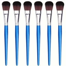 6pcs Mop Brush For Acrylic Painting 1 Inch Blending Brush Paint Brushes For Acrylic Painting Oval Mop Acrylic Brush With Wooden Handle For Acrylic Paint, Watercolor, Face And Body Art Painting,Back To School,School Supplies