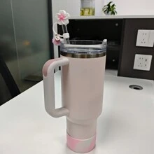 Bộ 2 nắp có ống hút, phù hợp với cốc thủy tinh 40oz, kiểu dáng tối giản hiện đại, họa tiết 26 chữ cái và hoa anh đào, chống rò rỉ, thích hợp cho sinh nhật, ngày Valentine, họp mặt gia đình và các dịp khác. - nhiều màu - Xem 4