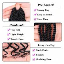8/12 Inch Golvende Senegalese Twist Haak Haar 1/8 Pakken Synthetische Korte Voorgeluste Haak Vlechten Met Krullende Einden Voorgetwiste Kleine Havana Twist Vlecht Haar