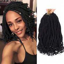 8/12 Inch Golvende Senegalese Twist Haak Haar 1/8 Pakken Synthetische Korte Voorgeluste Haak Vlechten Met Krullende Einden Voorgetwiste Kleine Havana Twist Vlecht Haar