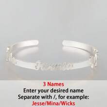 1PC A Variety Of Styles, Vintage Style 18K Gold Plated Stainless Steel Cufflink Bracelet With Personalized Name, No Mosaic, Simple Design, Everyday And Festive Wear, Ideal Christmas And Birthday Gifts For Family And Friends, The Best Gift For The Family, Perfect For All Occasions.