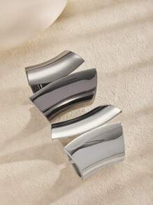 1pc Exaggerated Simple Fashion Glossy Metallic Open Cuff Bracelet For Women, Retro & Elegant Design For Photography, Party, Dating, Etc. - Gold - View 10