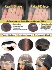 Uveous 40 Inch 200% Density 13x4 Transparent Bone Straight 30 40 Inches Lace Front Human Hair Wigs Brazilian Frontal Wigs For Women - Natural Black - Xem 5