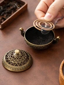 1pc Lamp Metal Incense Burner - Vintage Style Home Decor, Candle Holder Gift With No Candle Rama Decoration Rama - Multicolor - View 12