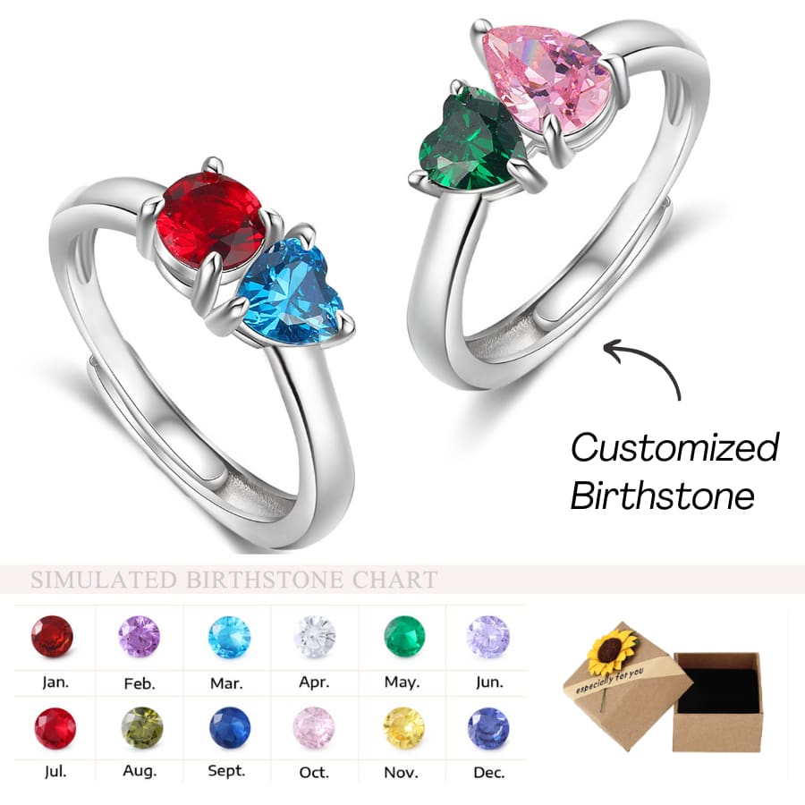 1枚定制诞生石戒指，是母亲节、情人节、生日、周年纪念日、圣诞节、毕业典礼或送给朋友、同学和家人的理想礼物。