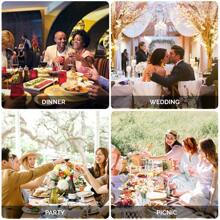 50-Pack Gold Disposable Plastic Tableware Set – Elegant Party Dinnerware For 50 Guests, Includes Plates, Cups, Cutlery, Napkins & Straws –  Premium Plastic For Weddings, Birthdays, Events - Gold - View 8