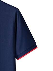 2 件套男士夏季商务休闲 POLO 衫，短袖透气简约领 T 恤