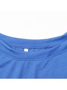 Women Tracksuits, Casual Sportswear Set Solid Color Long Sleeve O-Neck Pullover+Drawstring Trousers Lady Spring Tracksuit Outfit - Blue - View 5