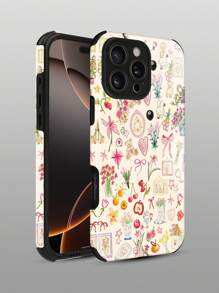 Una funda elegante para teléfono no incluye un cordón ni un soporte. 1 funda protectora para teléfono 2 en 1, de TPU suave y PC, con un bonito diseño de acuarela, compatible con 16/16Plus/16Pro/16ProMax. - Multicolor 3 - Ver 9