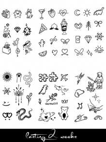 STARTTOOS Herbal Juice Temporary Tattoos Mini Set, Featuring Butterfly, Heart, Flowers, Rhinestones, Crescent Moon, And Snake Designs, Couple Tattoos For Daily, Party, Holiday Gifts, 14 Days No Fading, Waterproof, On Wrist, Fingers, Behind Ears, Shoulders, Neck, Collarbones - Blue - View 18