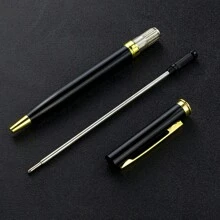 1/5/10/30 unidades Bolígrafo personalizado con grabado láser de nombre, tinta negra, logotipo personal para oficina, estudio, firma - Negro - Ver 4