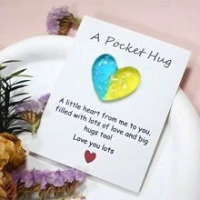 1pc, A Small Love Pocket Hug Card, Special Birthday Wedding Party Valentine's Day Gift, Isolation Gift, Hug Token, Think Of Your Gift Cute Resin Animal Decorations With Encouragement Greeting Cards, Home Decor, Room Decor, Weird Things