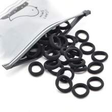 100 Stücke/Packung Damen Einfarbige Lässig Haargummis, Nicht schädigend, zart & klein, hohe Elastizität, Basis Haargummis, geeignet für täglichen Pferdeschwanz, können als Haargummis, Gummibänder, Haarseile, Haarringe, Haaraccessoires usw. verwendet werden. Kopfzubehör Gym Sport Laufoutfit - Schwarz - Übersicht 6