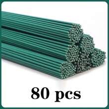 40/80/190pcs 30cm/40cm Floral Wire Flower Stems ,Dark Green And White Floral Wire Stems,DIY Pipe Cleaner Projects Crafting Floral Stem For Artificial Flower Stems Arrangements Diy, Floral Sticks Bouquet Stem Wrapping And Crafts Durability